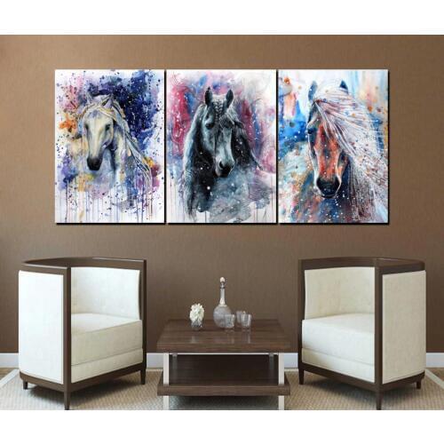 3 piece Abstract Art Horses Canvas Art Wall Pictures Canvas Prints Painting Artwork Wall Pictures Home Decoration
