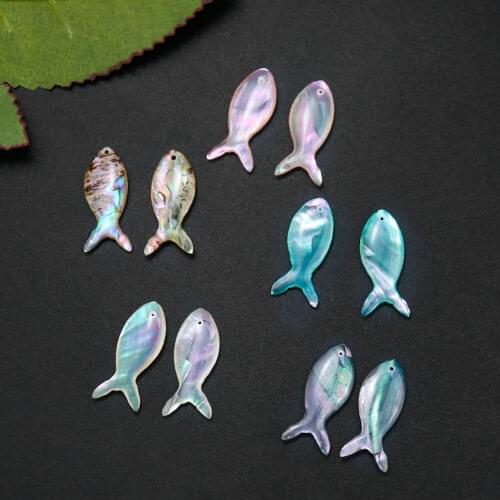 5 PCS Colorful Natural Abalone Shell Clown Fish Shape Pendant Loose Beads Jewelry Making DIY Necklace Earrings Wedding Accessory