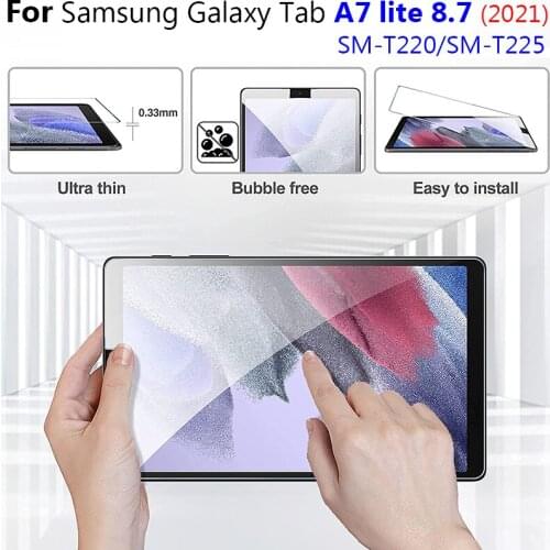 9H Tempered Glass For Samsung Galaxy Tab A7 Lite 8.7 Inch Screen Protector 2021 SM-T220 T225 Anti Scratch Tablet Protective Film