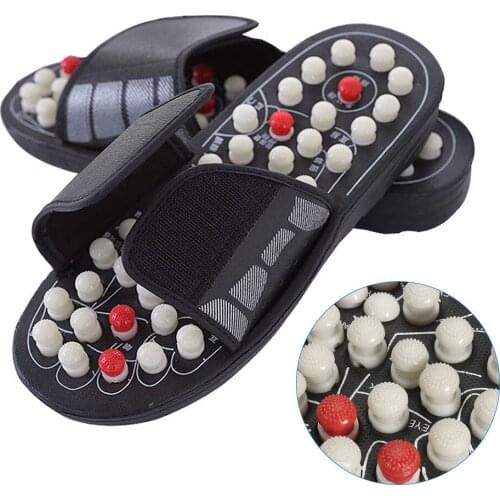 Acupuncture Healthy Relaxation Man And Women One Pair Foot Slipper Sandals Reflex Stress Rotating Foot Massage Shoes MFJ99