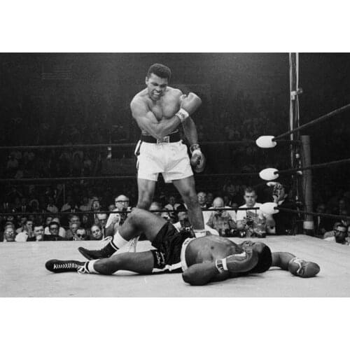 Ali vs Sonny Liston Art print Silk poster Home Wall Decor