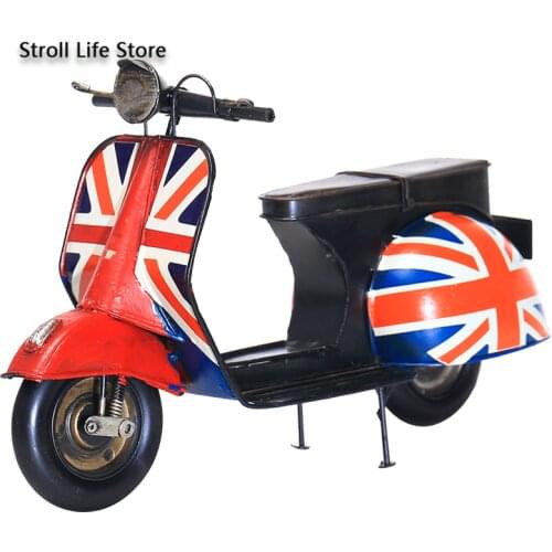 American Motorcycle Retro Ornaments Creative Antique Home Decor Manual Metal Red Living Room Home Decoration Accessories Gift