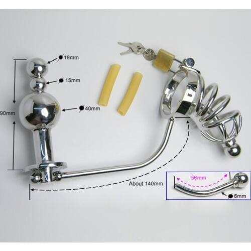 SODANDY Anal Plug Male Chastity Belt Cock Cage Stainless Steel Chastity Device Butt Plug Penis Ring Urethral Sound Bondage Suit