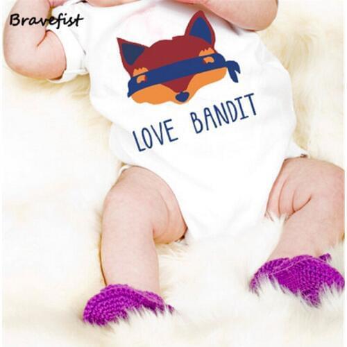 Summer 0-24M Baby Romper Clothes Cute Fox Print Short Sleeve Jumpsuit Newborn Baby Girls Boys Tiny Cotton Playsuit Rompers 2018