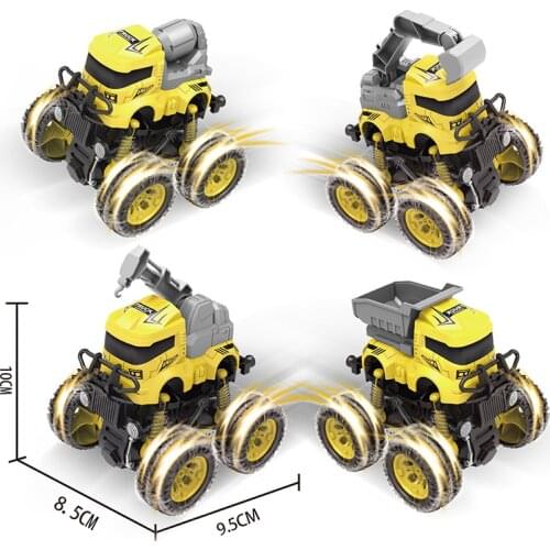 Childrens Inertia Toy Car 360 Rotating Inertia Four-Wheel Drive Engineering Stunt Car Boy Gift Toy