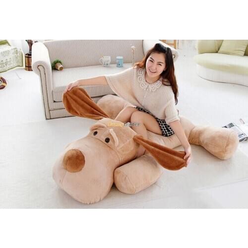 Fancytrader Cute High Quality Dog Toy 59'' 150cm Huge Giant Plush Cute Stuffed Soft Lying Dog, Big Toy Free Shipping FT90471