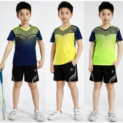 New Children Badminton sports tshirt kids Tennis clothes ,boys table tennis shirts suit, girls sportswear tennis shirt sets B120