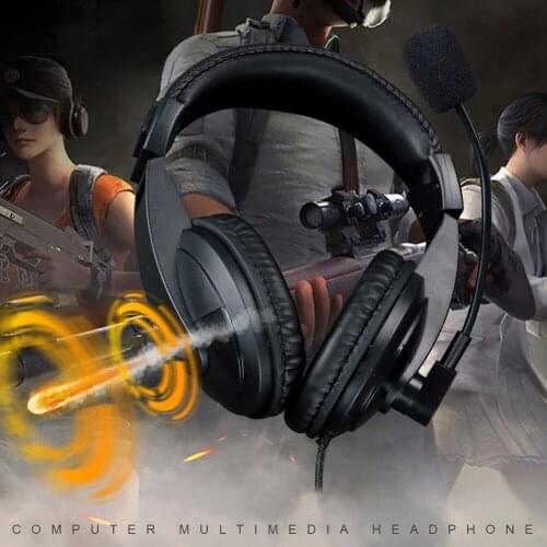 3.5mm Gaming Headphone Line Control Wired Earphone Virtual Surround Sound Gaming Headsets with Mic for Computer Phone