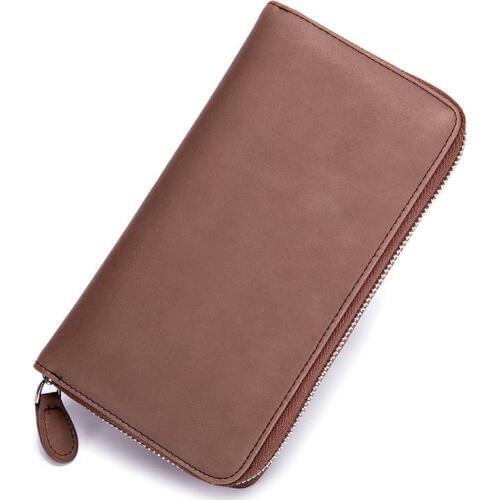 6PCS / LOT Wallet card package integrated package RFID Leather large capacity Long zipper organ card package multi card
