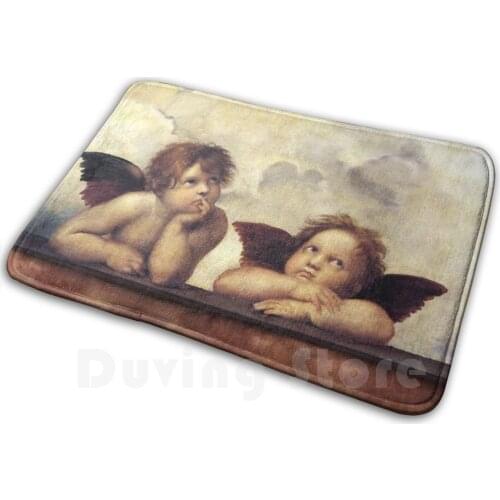 Renaissance Angels Winged Cherubs Mat Rug Carpet Anti-Slip Floor Mats Bedroom Angel Cherubs Renaissance Fine Art Masterpiece