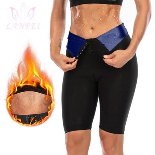 LANFEI Sweat Hot Sauna Pant Women High Waist Legging Running Fat Burning Slimming Waist Control Hook Legs Shapers Workout Pants
