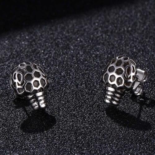 Hot Sale Stainless Steel Bulb Shape Stud Earrings for Women Gift 2021 New Female Ear Jewelry Retro Accessories BB0791