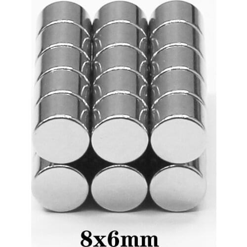 10~200PCS 8x6 mm Powerful Magnetic magnet 8mmx6mm Permanent Small Round Magnet 8x6mm Neodymium Magnet Super Strong magnets 8*6
