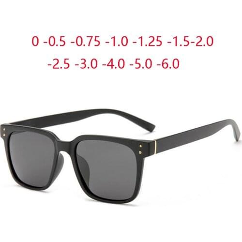 0 -0.5 -0.75 To -6.0 Colorful Minus Lens Square Prescription Men Polarized Fashion TR90 Anti-UV Myopic Sun Glasses For Women