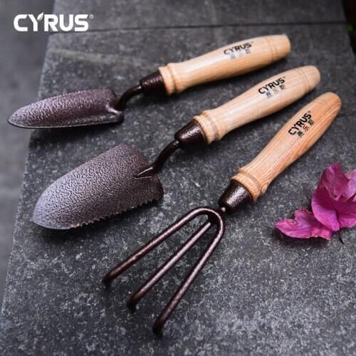 Garden Tools Set Cultivating Planting Trowel Cultivator Shovels Spades Carbon Steel Wood Handle Transplanter