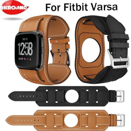 New Replacement for Fitbit versa Bands Leather Straps Band Interchangeable Smart Fitness wrist Watch Band With Stainless Frame
