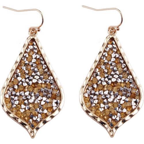 2020 New Gold Teardrop Pave Rhinestone Earrings for Women Fashion Jewelry Bohemian Brand KS Teardrop Black Earrings Wholesale