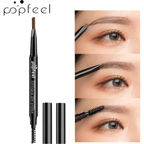 POPFEEL 5Color Auto Eyebrow Pencil Waterproof Long Lasting Brow Shades Tone Eyebrow Pencil Makeup Brown Black Grey Tint Makeup