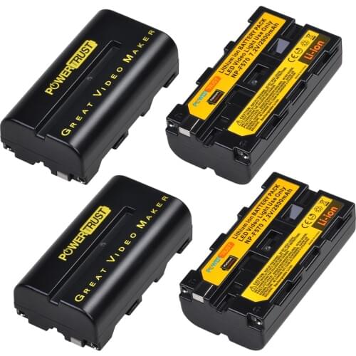 PowerTrust 7.2V 2800mAh NP-F570 NP-F550 LED Video Light Battery for Yongnuo Viltrox YN300 III YN-300 III Batteries NP-F750 F530