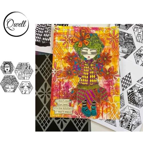 QWELL 7*8.5 inch Clear Silicone Stamps Multiple Faces House Pattern DIY Scrapbooking Craft Paper Cards 2021 Hot Sale