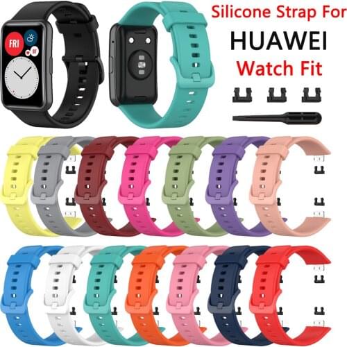 Sport Silicone Replacement Strap for HUAWEI Watch Fit Band Smart Wrist Watchband Bracelet for Huawei Fit Accessories with tool