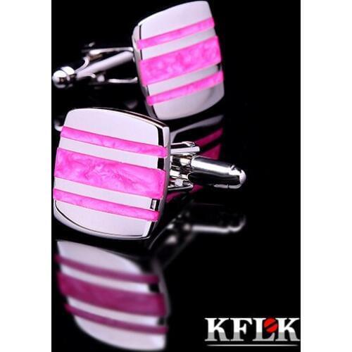 Kflk Deluxe shirts Cufflinks cufflink wedding gifts for mens wear brand Enamel Cufflinks high quality pink abotoaduras jewelry