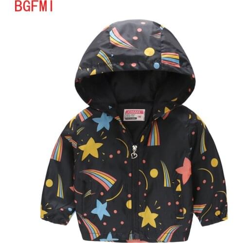 Long Sleeve Spring Fall Thin Hooded Baby Girl Boy Cute Fashion Zipper Windproof Coat Childrens Printed Rainbow Dinosaur Jacket