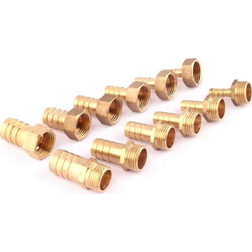 1/2" Female Male Thread Hose Connector 8-19mm Pure Brass Pagoda Water Connectors Irrigation Copper Gas Soft Pipe Hose Adapters