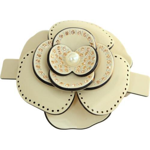 Classic Rhinestone Hair Clip Barrette for Women Female Fancy Hair Accessory - Elegant Hair Ornament Tiara for Thick Hair Prom