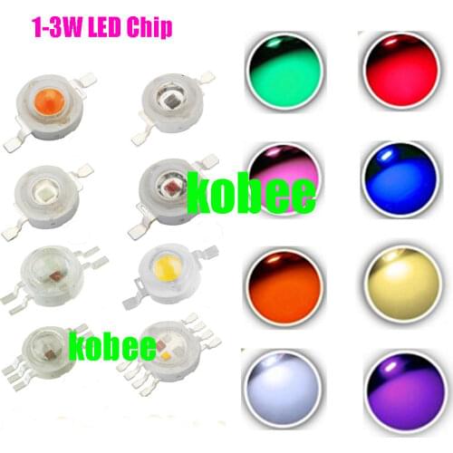 10pcs High Power 3W LED Chip 3 W Natural Cool Warm White Red Blue Green Yellow Light 3 watt SMD Intergrated for Spotlight