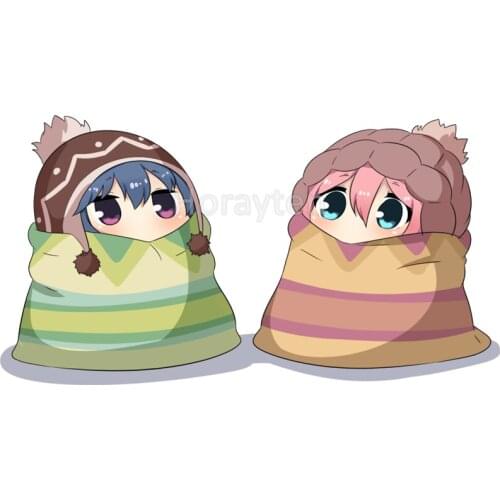 Car Styling Vinyl Stickers for Cartoon Funny Cold Warm YuruCamp Tape Motor Bikes Keyboard Decal Decoration