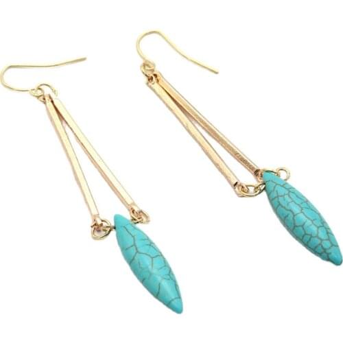 Women Fashion Oval Resin Drop Dangle Earrings for Party European Gold Long Earring For Gift Jewelry