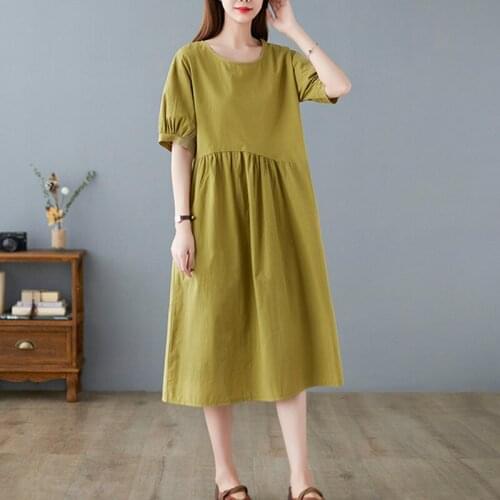 French Style Gentle elegant Lady Office Work Dress 2021 New Arrival Patchwork Loose Summer Dress Women Travel Casual Midi Dress