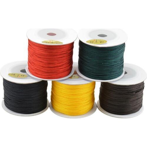0.6mm Polyester Thread Cords Rope Braided String Satin Rattail Chinese Knot Cord DIY Package Bracelet Jewelry Findings 130 meter