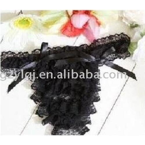 10pcs /lot sexy lingerie lace thong black E100