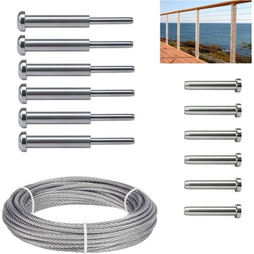 316 Stainless Steel Cable Railing Kits Invisible Turnbuckle Swage Threaded Stud Hex Head Receiver Terminal for Wood & Metal Post