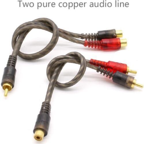 Two Pure Copper Audio Line Car Audio Wire Signal Lines One Male Two Female or A Female Two Male RCA Power Amplifier Audio Cable