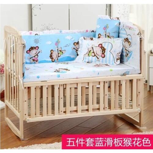 Bumper Cotton Crib Sides Baby Bedding Set Protector for Newborns Toddle Childrens Around Linen Cot Toddler Room Decor Detachabl