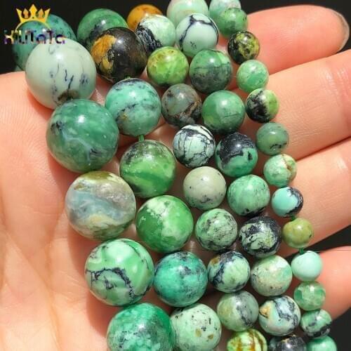 Natural Variscite Mineral Beads African Turquoises Round Loose Spacer Beads For Jewelry DIY Making Bracelet Accessories 15