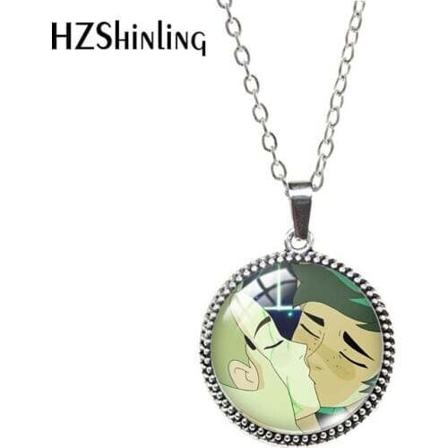 Catradora Catra Adora she-ra-catra-header Kissing Antique Necklace Glass Cabochon Pendants Jewelry