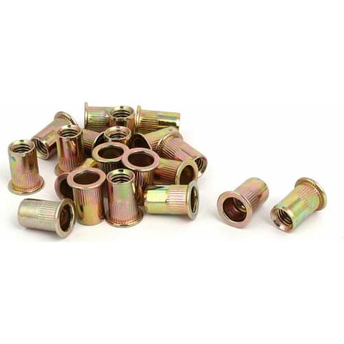 Color Zinc Plated Steel Knurled Body Flat Head Rivet Nut 300pcs/lot