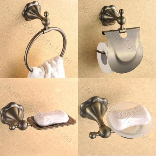 Luxury Brass Bathroom Accessories Bronze Color Towel Ring Toilet Paper Holder Soap Holders