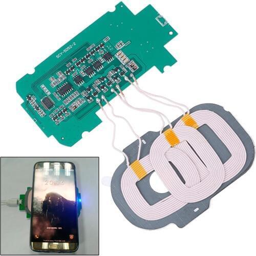 DIY 3 Coils Qi Wireless Charger PCBA Circuit Board 5V/2A Qi Wireless Charging Standard Accessories