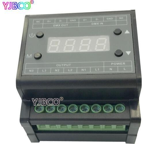 DMX302 High voltage DMX triac led dimmer brightness controller AC90V-240V 50Hz/60Hz Output 3channels 1A/CH for led panel light