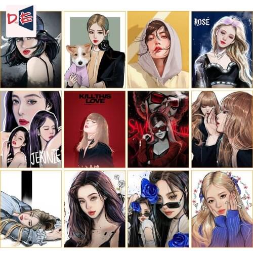 【DROFE】Oil Painting By Numbers Kpop Idol Zero basis Hand Painted DIY Paint by number Girl Home Living Artwork Decor Unique Gift