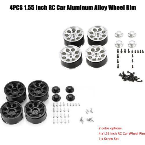 AX516 4PCS 1.55 Inch RC Car Aluminum Alloy Wheel Rim for Axial SCX10 90046 D90 TF2 Tamiya 1/10 RC Crawler Car