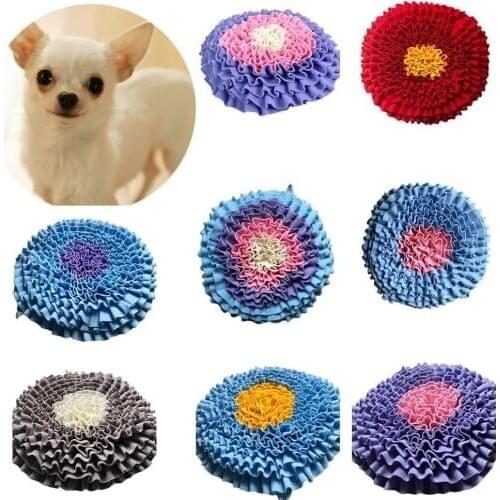Pet Dog Cat Round Sniff Training Mat Smell Pad Food Feeding Skill Blanket Play Toy