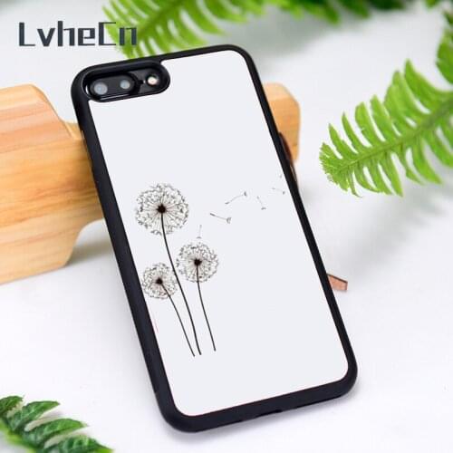 LvheCn Silicone Rubber Phone Case Cover for iPhone 6 6S 7 8 Plus X XS XR 11 12 Mini Pro Max Dandelion