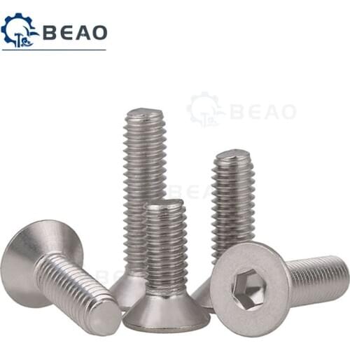 M8 M10 M12 M16 Hex Socket Countersunk Head Cap Screw Allen Bolts A4 316 Stainless Steel Marine Grade 8 10 12 14 16 20-100mm