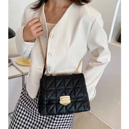 Embroidery Thread Small PU Leather Crossbody Bags For Women 2021 Trend Hand Bag Womens Branded Trending Shoulder Handbags